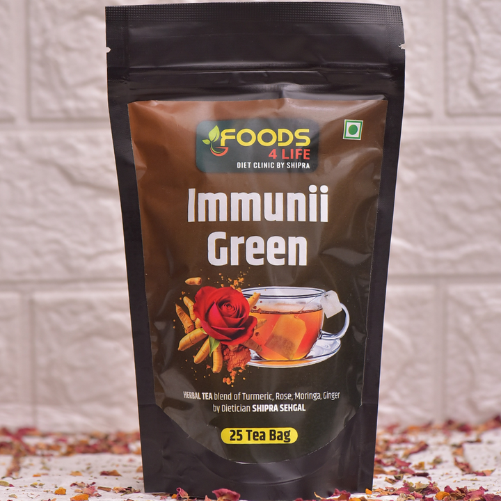 Immunii  Green Herbal Tea – Whole Leaf & Tea Bags by Foods 4 Life